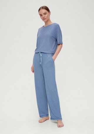 s.Oliver Pyjamahose aus Rippware - blassblau