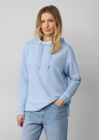 s.Oliver Weiches Kapuzensweatshirt mit seitlichen Schlitzen - hellblau