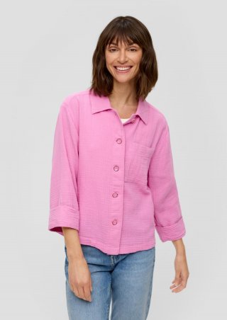 s.Oliver Relaxed-Fit-Hemd aus Musselin - rosa