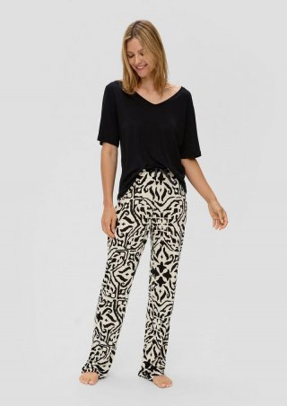 s.Oliver Pyjama-Set mit langer Hose - schwarz