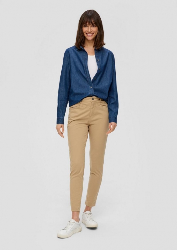 s.Oliver Slim: Hose aus Baumwollstretch - beige