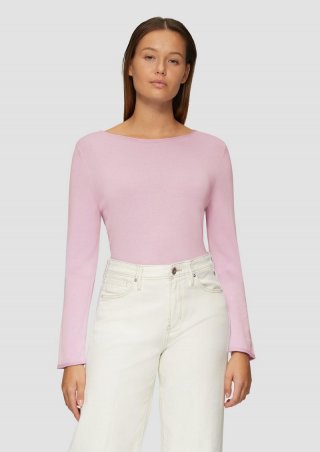 s.Oliver Leichter Feinstrickpullover mit Rollkante - lavendel