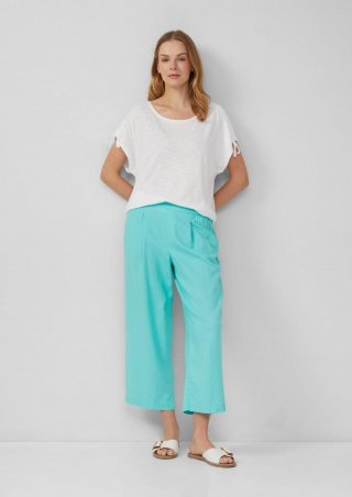s.Oliver High-Rise Culotte aus Leinenmix im Relaxed Fit - türkis