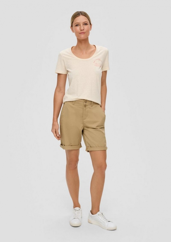 s.Oliver Regular: Shorts aus Baumwollstretch - beige