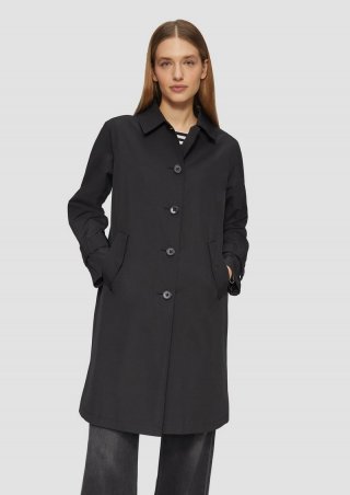 s.Oliver Carcoat mit Rückenschlitz und Riegeldetail am Ärmel - schwarz