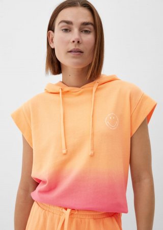 s.Oliver Kurzarm-Sweatshirt mit Smiley®-Print - pink