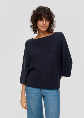 s.Oliver Strickpullover mit weiten Ärmeln - navy