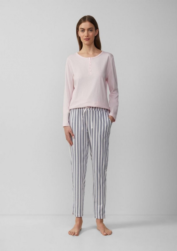 s.Oliver Schlafhose mit Karomuster - creme