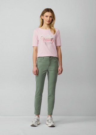 s.Oliver Ankle-Hose im Slim Fit aus Baumwollsatin - salbeigrün