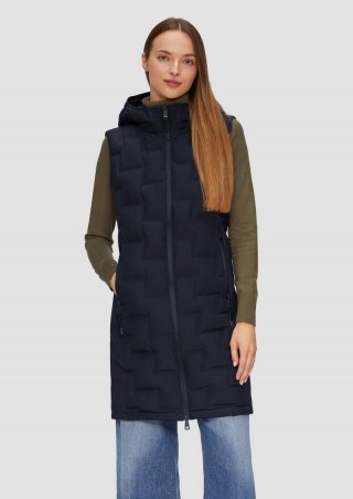 s.Oliver Leichte Weste im Fabricmix mit Prägung - navy