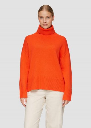 s.Oliver Lockerer Rollkragenpullover aus Kaschmirmix - orange