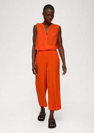 s.Oliver Relaxed: Hose aus Viskose - dunkelorange