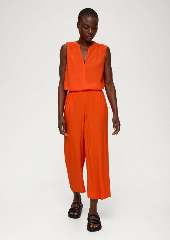 s.Oliver Relaxed: Hose aus Viskose - dunkelorange