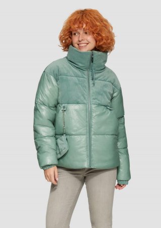s.Oliver Steppjacke im Fabricmix mit abnehmbarer Tasche - minze