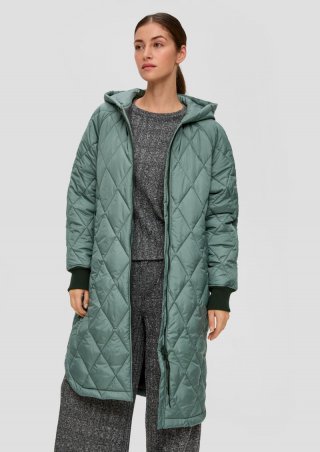 s.Oliver Oversize Mantel mit abgerundetem Saum - dunkles salbeigrün