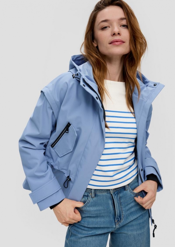 s.Oliver Outdoor-Jacke mit abnehmbaren Ärmeln - blassblau