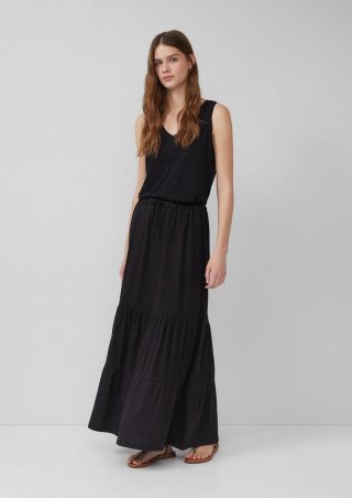 s.Oliver Maxi-Stufenrock aus Jersey - schwarz