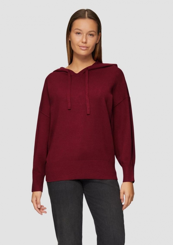 s.Oliver Oversized Strickpullover aus Viskosemix - rubinrot