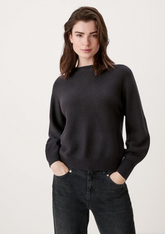 s.Oliver Strickpullover aus Viskosemix - schwarz