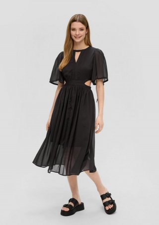 s.Oliver Midikleid mit Cut-out - schwarz