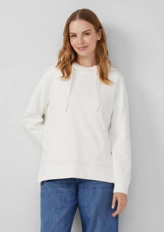 s.Oliver Sweatshirt im Relaxed Fit mit Seitenschlitz - ecru