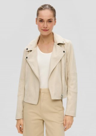 s.Oliver Bikerjacke in Lederoptik - beige