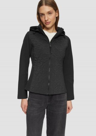 s.Oliver Materialmix-Jacke mit Steppmuster im Slim Fit - schwarz