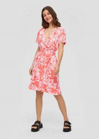 s.Oliver Midi-Kleid mit Volants - zartrosa