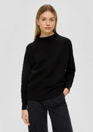 s.Oliver Strickpullover mit Fledermausärmeln - schwarz