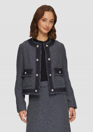 s.Oliver Boucléjacke in Denim-Optik - navy