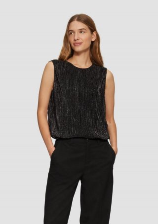 s.Oliver Stoffhose mit Wide Leg und Bügelfalten - schwarz