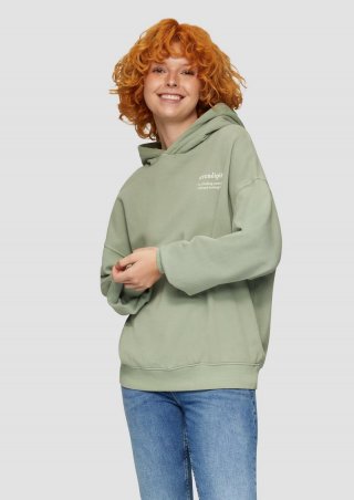 s.Oliver Oversized-Kapuzensweatshirt mit Waschung - salbeigrün