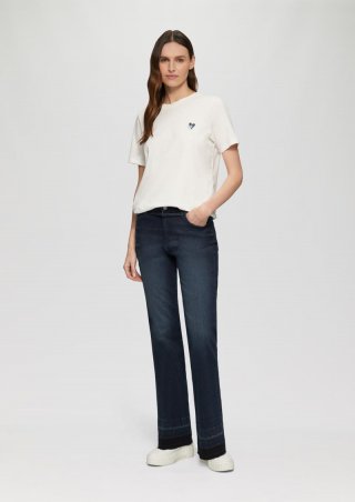 s.Oliver Flared Jeans / Slim Fit / Mid Rise / Bootcut Leg / Gürtel - navy