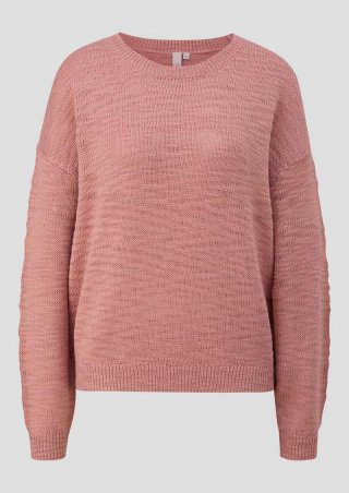s.Oliver Strickpullover mit Strukturmuster - altrosa