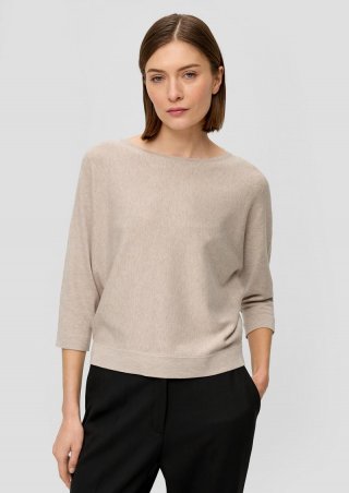 s.Oliver Strickpullover mit Fledermausarm - beige