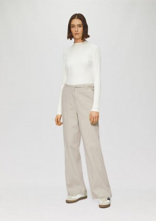 s.Oliver Wide-Leg-Hose aus Twill mit Gürtel - sandstein