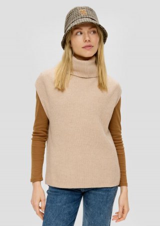 s.Oliver Strickpullunder aus Wollmix - beige