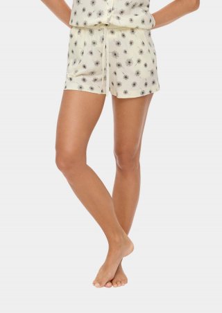 s.Oliver Kurzes Pyjama-Set aus Viskose-Baumwollmix - creme