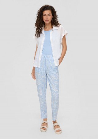 s.Oliver Jogpants aus Viskose mit All-over-Print - himmelblau