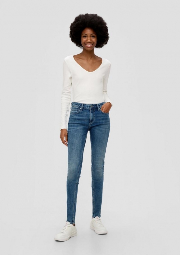 s.Oliver Sadie Jeans / Skinny Fit / Mid Rise / Skinny Leg / Baumwollstretch - blau