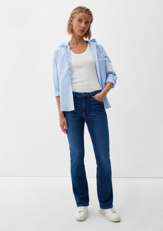 s.Oliver Jeans Beverly / Slim Fit / Mid Rise / Bootcut Leg - tiefblau