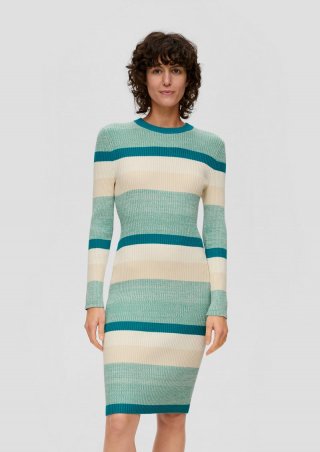 s.Oliver Kleid mit Colour-Blocking - helles petrol