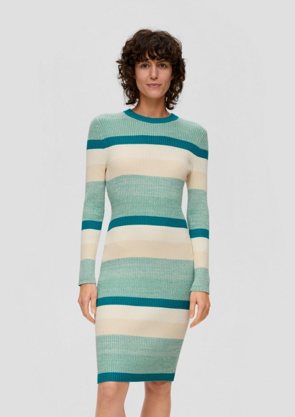 s.Oliver Kleid mit Colour-Blocking - helles petrol