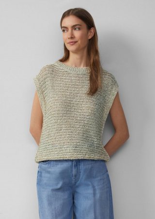 s.Oliver Relaxed-Fit-Pullunder aus Ajourstrick - hellbraun