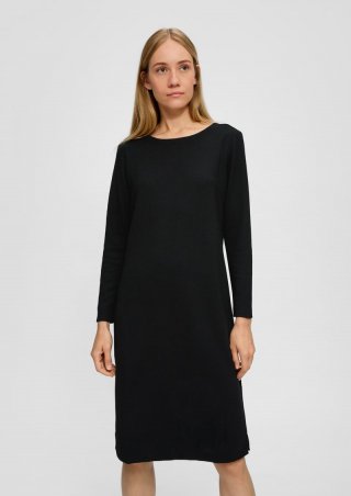 s.Oliver Midikleid im Strukturmuster - schwarz