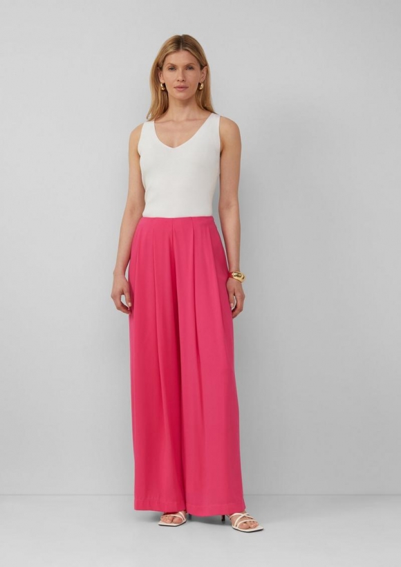 s.Oliver Elegante Wide Leg-Hose mit hohem Bund - pink