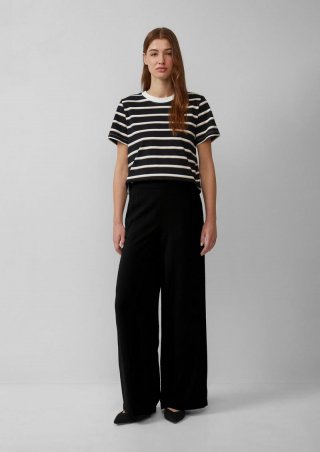s.Oliver Wide-Leg-Hose im Loose Fit mit Elastikbund - schwarz