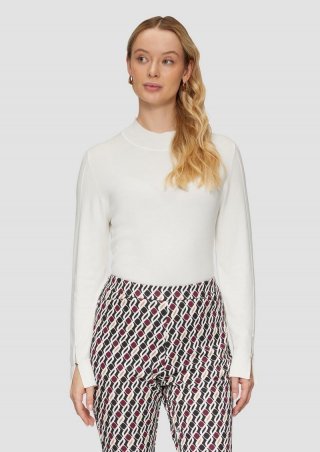 s.Oliver Strickpullover mit Schlitz am Ärmel - ecru