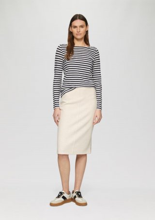 s.Oliver Weicher Rock mit Ziernaht - beige
