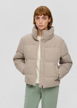 s.Oliver Steppjacke im Fabricmix - sandfarben